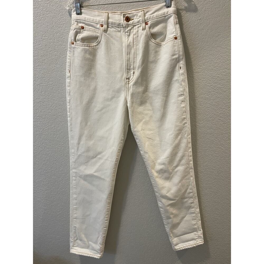 SLVRLAKE Jeans Womens 27 White Cream Beatnik High Rise Straight Ankle Denim LA
